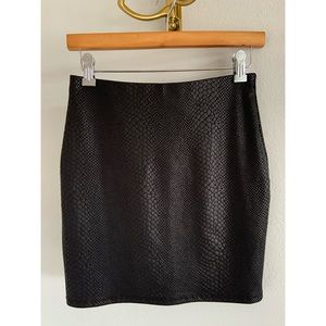 Windsor Faux Crocodile Black Mini Skirt